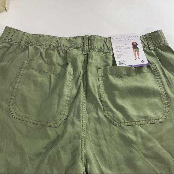 NWT Social Standard Sanctuary Anthro Shorts Hiking Camp Avocado Green Size XXL - Picture 2 of 5